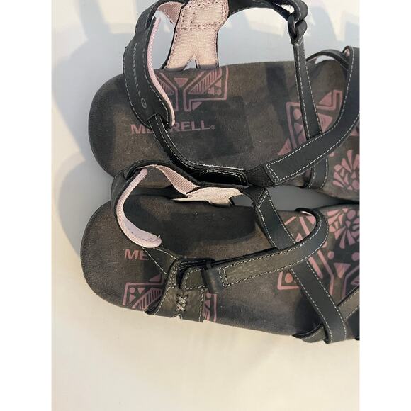 Merrell Keepsake Sandals Black Lilac Size 9 Leather Hiking Outdoors Strappy - Picture 10 of 13